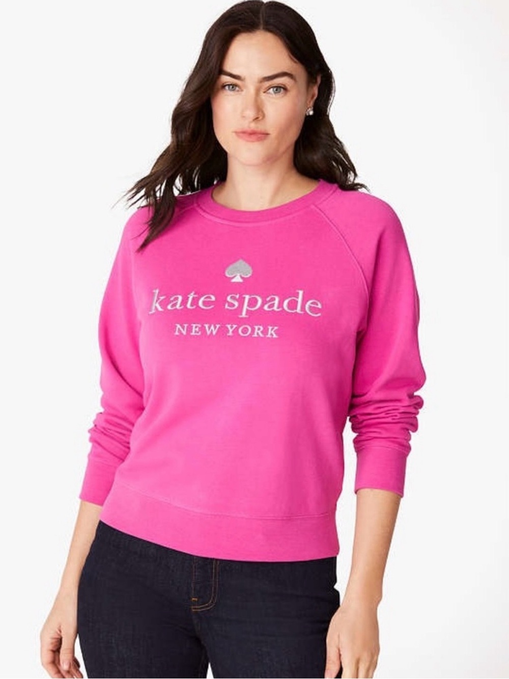 Kate Spade Embroidered Logo pink Sweatshirt size S, New with Tag